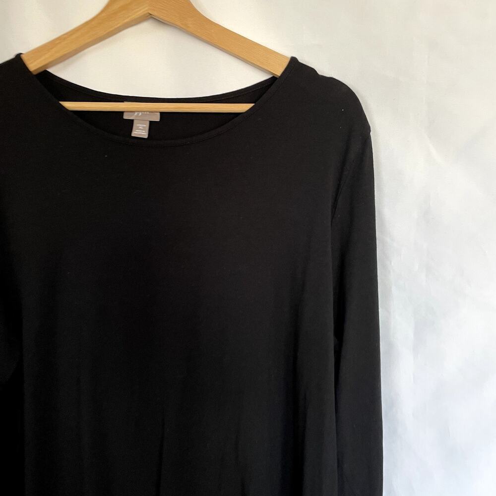 J.Jill stretch rayon long sleeved black shirt women's size XL stretch casual top - Picture 2 of 6